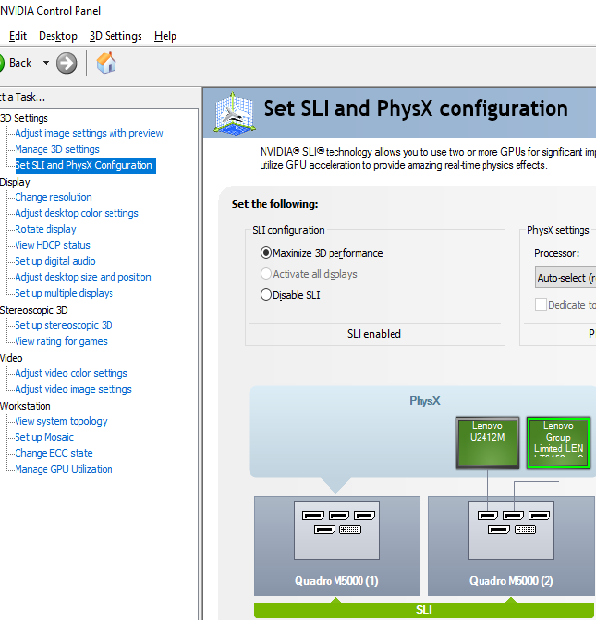 Sli configuration outlet nvidia